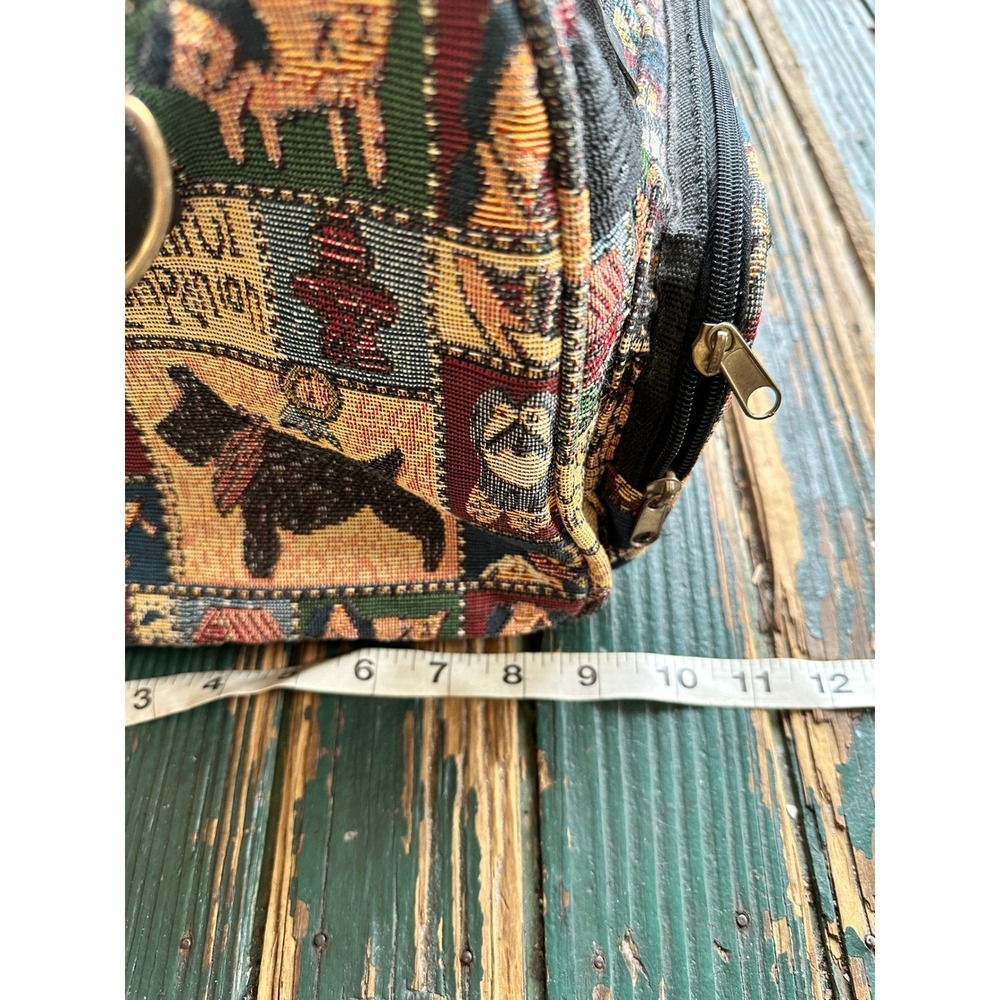 Vintage Amazon Tapestry Duffle Bag Dog Pattern Scottish Terrier Travel Bag Small - Picture 6 of 11